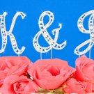 Small Swarovski Crystal Monogram Wedding Cake Topper Set