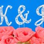 Small Swarovski Crystal Monogram Wedding Cake Topper Set