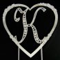 Large Vintage Initial & Large French Flower Heart Set