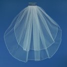 Double Layer Shoulder Length Pencil Edge Bridal Veil 20" and 25" VP S