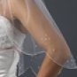 Single Layer Scalloped Cut Elbow Bridal Veil (V 125)