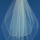 2 Tier 25" and 30" Elbow Swarovski Rhinestone Edged Bridal Veil VSW E