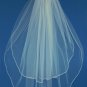 2 Tier 25" and 30" Elbow Swarovski Rhinestone Edged Bridal Veil VSW E