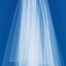 Veil with Pearl and Bugle Bead Edge Elbow Length VE-174
