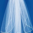 1/8" Satin Ribbon Edge Elbow Length Bridal Veil (VS E 1/8)
