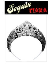 1 point sequin tiara - silver