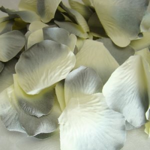 Gray / Blue / Ivory Rose Petals