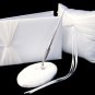 Sheer Gathered Organza with Swarovki Accent 3 Piece Wedding Set