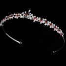 Silver and Red Bridal Tiara HP 6269