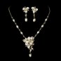 Gold Freshwater Pearl Bridal Jewelry Set NE 8262