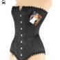 Corset w/boning, & lace up back black 1x-2x