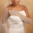 Sheer Rhinestone Bridal Glove GL7004-12A