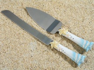 Destination Beach Bridal Wedding Cake Server Set - Starfish