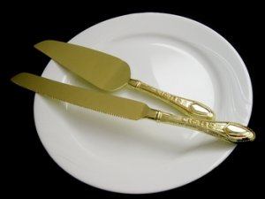 Gold Wedding Anniversary Cake Server Set 3388
