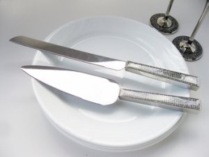 Sparkling Diamond Handle Wedding Cake Server Set CS 03956