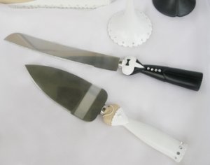 Black Tux Wedding Cake Serving Set CS 437