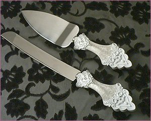Victorian Lace Wedding Cake Server Set CS 449