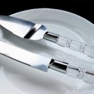 Wedding Cake Server Set with Crystal Acrylic Handle Accented with Silver CS 908