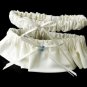 Matt Satin Garter with Crystal Blue Heart G206