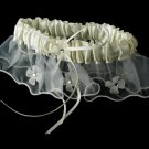 Dainty Ivory Sheer Bridal Garter 305