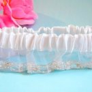 Sheer Organza Garter with Crystal Bugle Beads G204