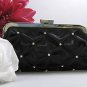 Black Satin Bridal Evening Bag EB 303