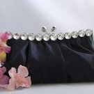 Black Satin Bridal Evening Bag EB 302