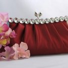 Claret Red Satin Bridal Evening Bag EB 302