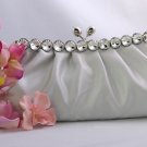Silver Satin Bridal Evening Bag EB 302