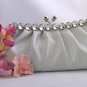 Silver Satin Bridal Evening Bag EB 302