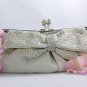 Silver Matte Satin Bridal Evening Bag EB 301