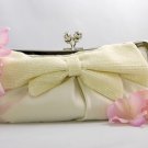 Ivory Matte Satin Bridal Evening Bag EB 301