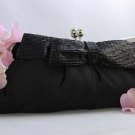 Black Matte Satin Bridal Evening Bag EB 301