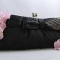 Black Matte Satin Bridal Evening Bag EB 301