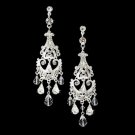 Silver Clear Bridal Chandelier Earrings E 8319