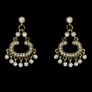 Gold Clear Rhinestone Earrings E 20377