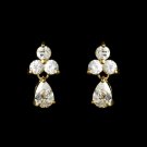 Gold Chain Drop Cubic Zirconia Earrings E 2262