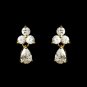 Gold Chain Drop Cubic Zirconia Earrings E 2262
