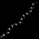 Gold/Clear Cubic Zirconia Wavy Vine Bracelet B3522-G