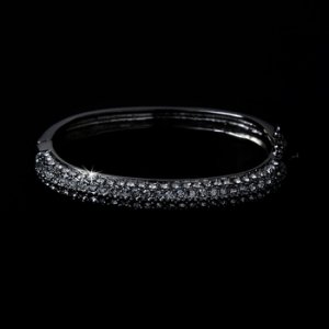 Silver Cubic Zirconia Bangle Bracelet B3107-S