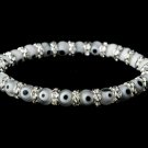White Evil Eye Beaded Stretch Bracelet B 8247