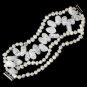 Cultured Freshwater Pearl & Glazed Crystal Bracelet B 8198