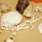 Beach Theme Cultured 3 Row Pearl & Crystal Bracelet B 8199