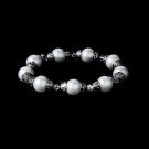 Beautiful Silver White Pearl Bridal Bracelet B 922