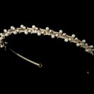 Crystal and Pearl Lily Tiara Headband HP 2000 Gold