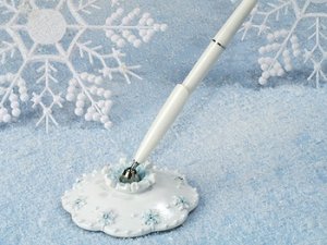 Snowflake Charm Wedding Pen Set