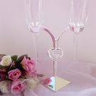 Elegant Crystal Heart Stand Wedding Toasting Flutes FL 227