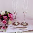 Pink Glitter Glamour Wedding Toasting Flutes FL 83633