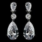 Breathtaking Large Cubic Zirconium Drop Clip On Earrings E 5383