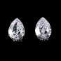 Stunning Large Teardrop French Clip Pierced Cubic Zirconium Earrings E 5335